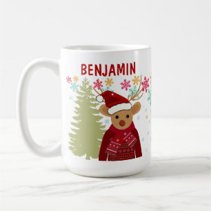 Mug Rétro Mignon Rudolph Le Renne au Nez Rouge Noël
