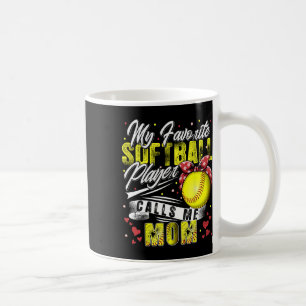 Mug Rétro Mon Joueur De Softball Favori M'appelle Mama
