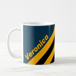 Mug Retro Moonlit Tide  Stripes with Name