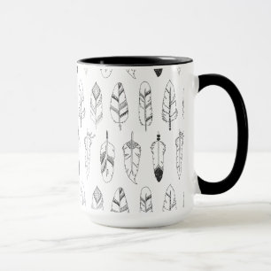 Mug Rétro motif inspiré de plume