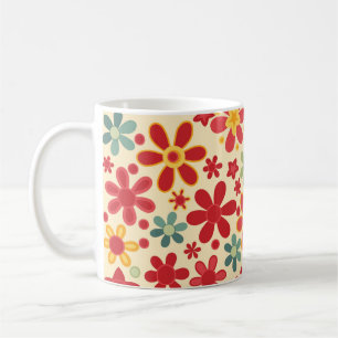 Mug Rétro. Motifs floraux