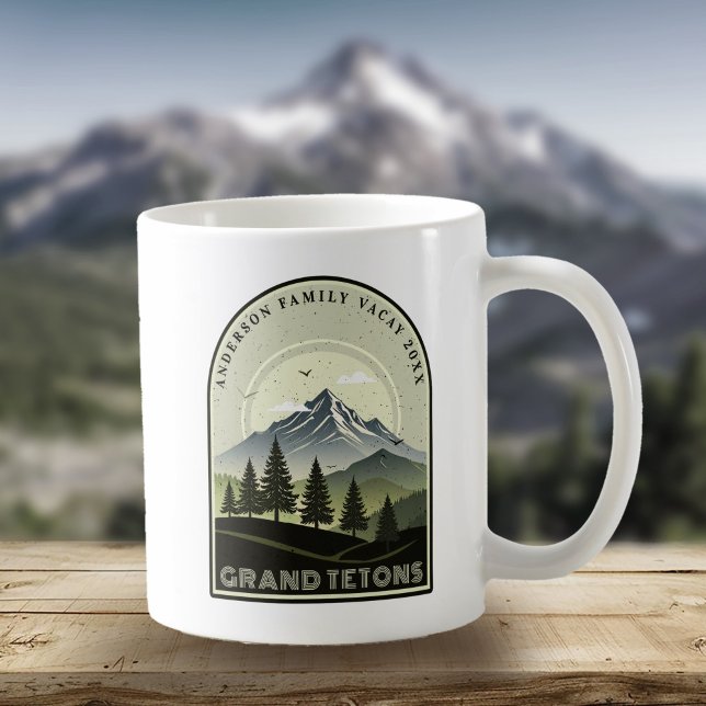 Mug Retro Mountain Family Vacation Green ID1136 (Créateur téléchargé)