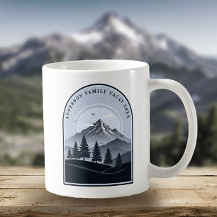 Mug Retro Mountain Séjour en Famille Bleu ID1136
