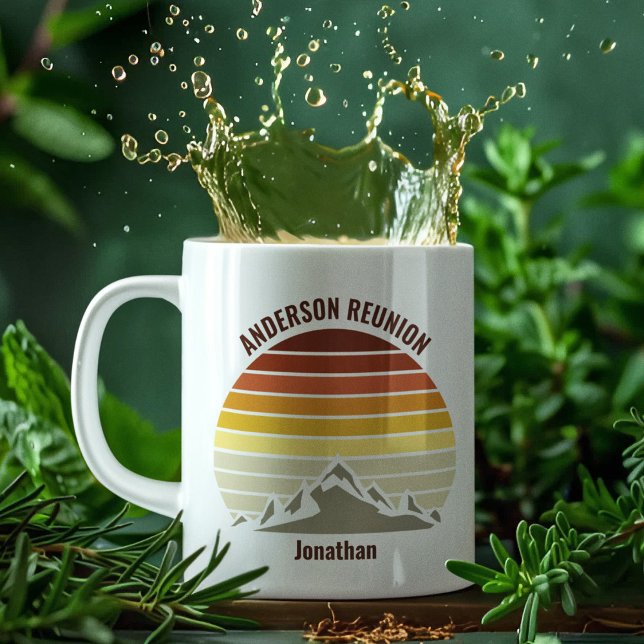 Mug Retro Mountain Sunset Cute Personnalisé (Créateur téléchargé)