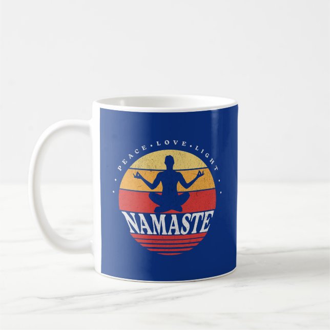 Mug Retro Namaste, pose de yoga (Gauche)