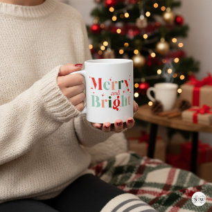Mug Rétro Noël joyeux et lumineux