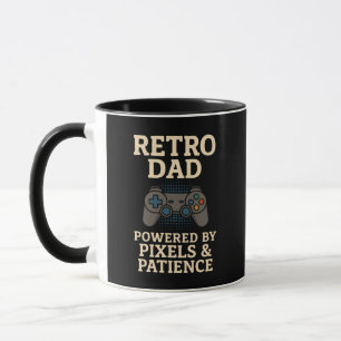 Mug Retro Papa Pixel Gamer Design