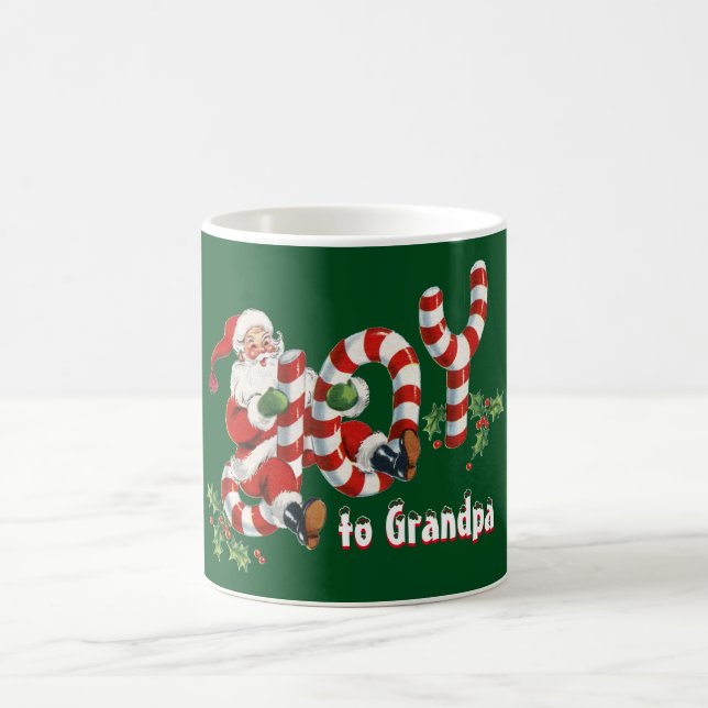 Mug Retro Père Noël Envoi de joie Noël Personnalisé (Centre)