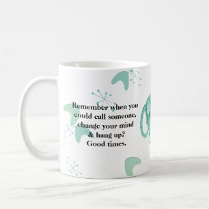 Mug Retro Phone les années 50 Motif atomique Jade Gree
