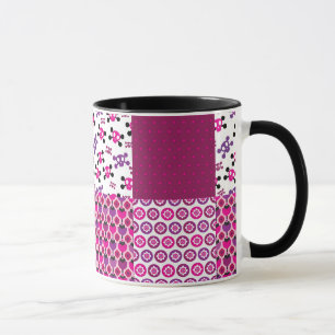Mug Rétro point de polka de crâne de fleur