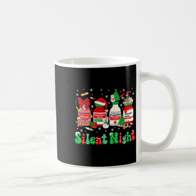 Mug Retro Profol Silent Night Icu Nurses Funny Merry C (Droite)