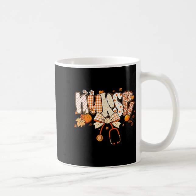 Mug Retro Pumpkin Nurse Life Stethoscope Fall Autumn F (Droite)