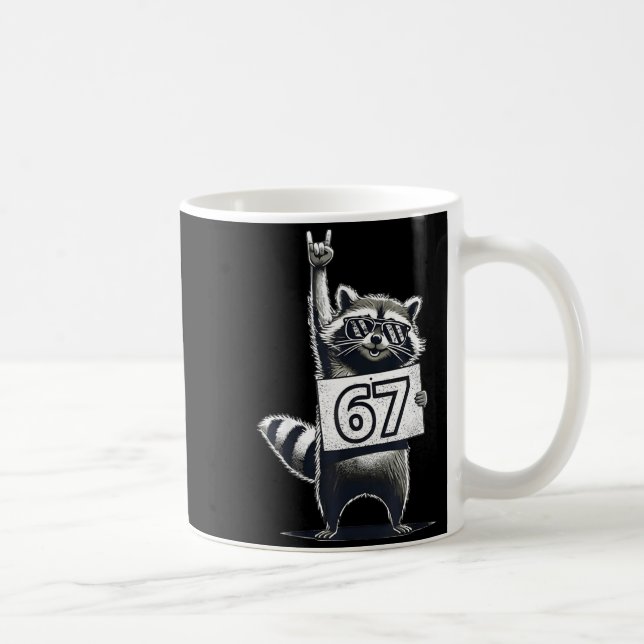 Mug Retro Raccoon 67 Shirts Rock Music Men Kids Women  (Droite)