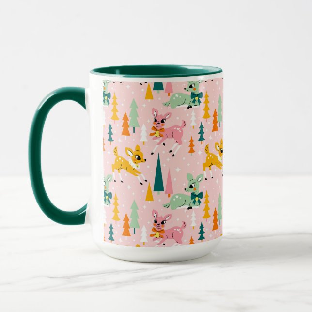 Mug Retro Reindeer Wonderland Motif de vacances (Gauche)