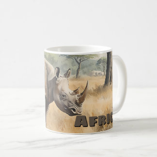 Mug Rétro Rhino Africain Scénique