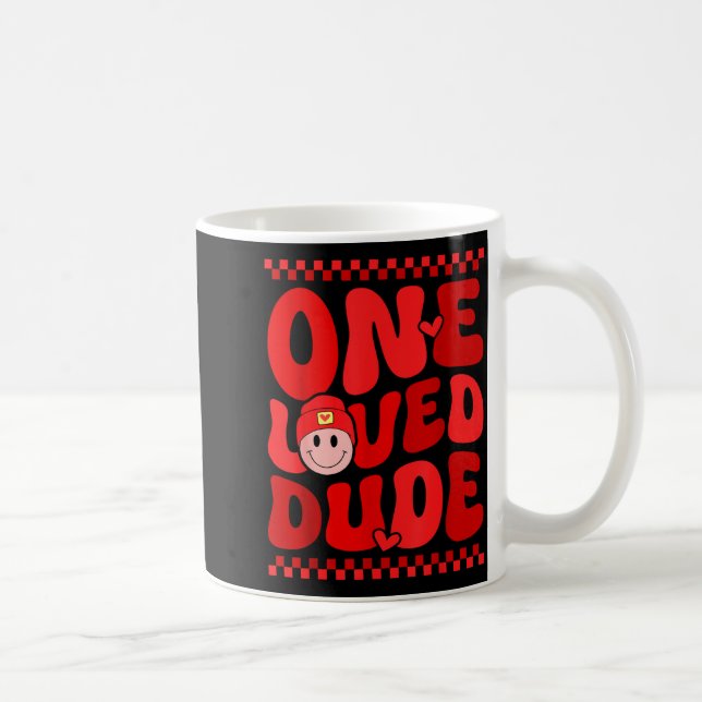 Mug Retro Smile Face One Loved Dude Valentines Day Men (Droite)