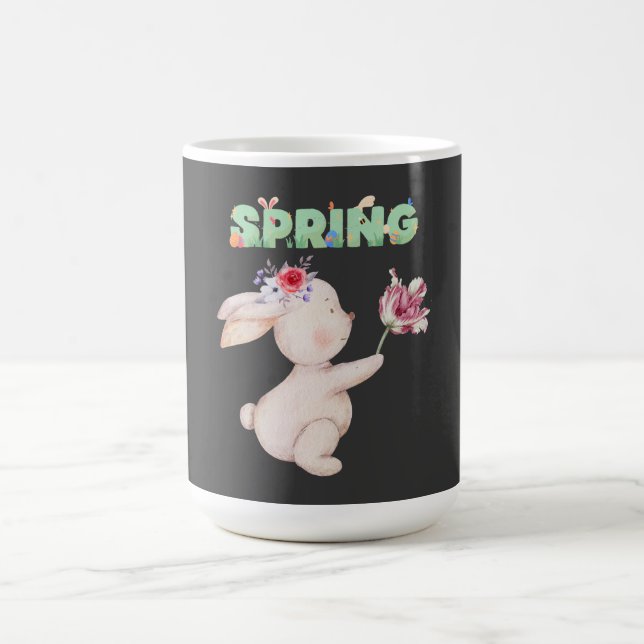 Mug Retro Spring Bunny with Tulip Graphic Tee (Centre)