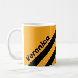 Mug Retro Sunflower Buzz Three Stripes with Name