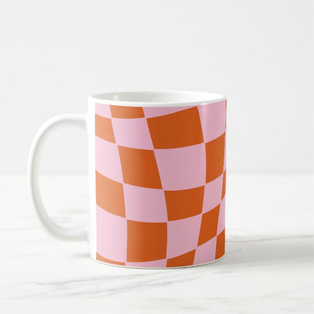 Mug Retro Super Wavy Psychedelic Checkerboard Vérifier (Gauche)