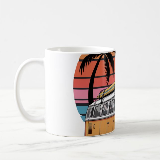 Mug Retro Surf Van Sunset Vibes (Gauche)
