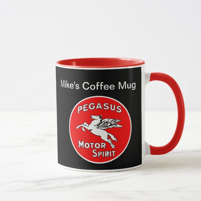 Mug Rétro thème de sports automobiles de monogramme (Droite)
