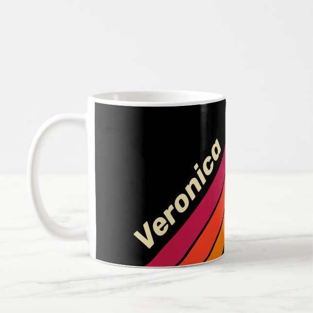 Mug Rétro VHS Rayures avec Nom (Gauche)
