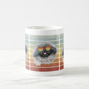 Mug Rétro Vintage Coucher de soleil Pékinois Maman Pap
