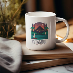 Mug Retro Vintage Istanbul Turquie Skyline Sainte-Soph