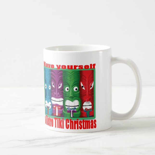 Mug RetroTikiChristmasHeads-ClassicWhiteMug 11oz (Droite)