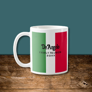 Mug Réunion de nom de famille italien personnalisé