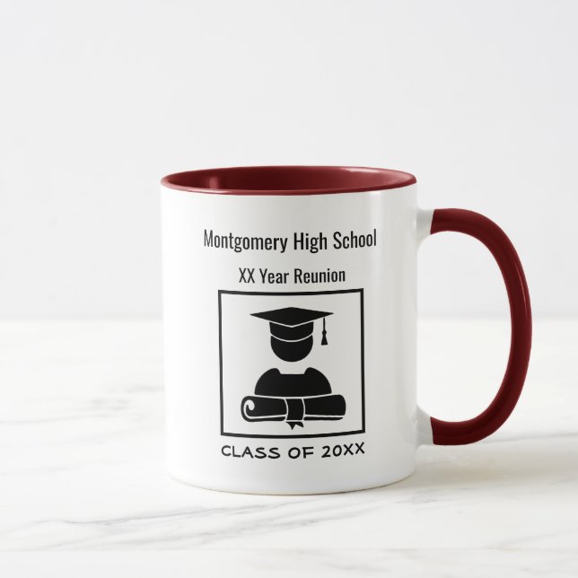 Mug Réunion du lycée sur mesure tout noir (Droite)
