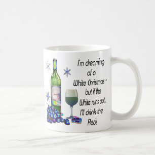 Mug Rêvant de Noël blanc, cadeaux drôles d'art de v
