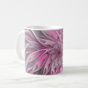 Mug Rêve de fleur rose fractal, Motif d'Imaginaire flo
