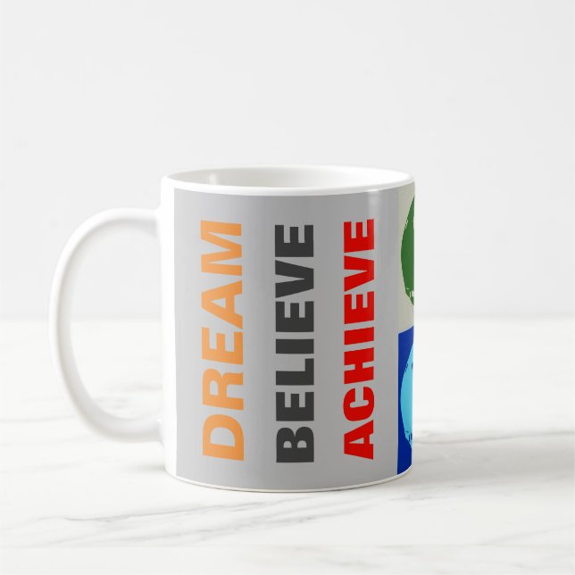 Mug Rêve motivationnel Croire atteindre le football (Gauche)