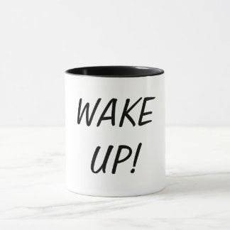 Mug Réveillez-vous noir blanc