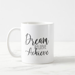 Mug Rêver, Croire, Réaliser - Gym, Hustle, Succès
