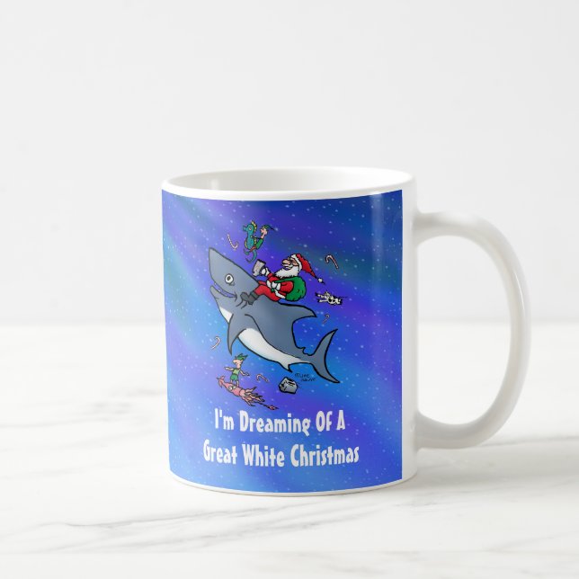 Mug Rêver D'Un Grand Noël De Requin Blanc (Droite)