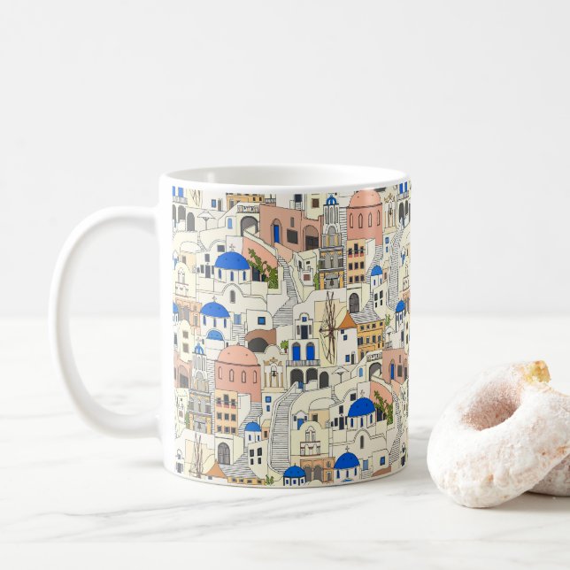 Mug rêves de Santorin (Avec donut)