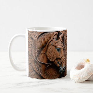 Mug Revêtement en cuir 3D imprimé Western Horse