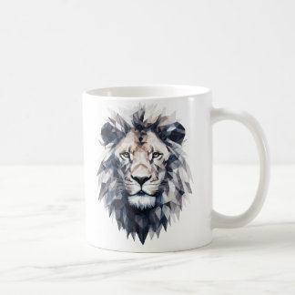Mug Rey de los Ángulos: Geometría Majestuosa del León