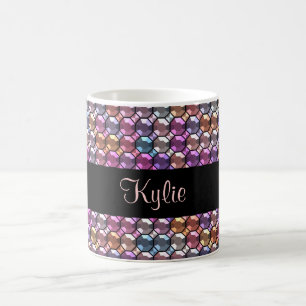 Mug Rhinestone colorée avec nom personnalisé