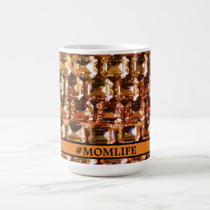 Mug Rhinestone jaune, diamants jaunes, #MOMLIFE