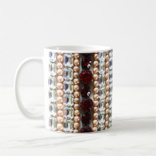 Mug Rhinestones et perles - bijoux vintage café mu
