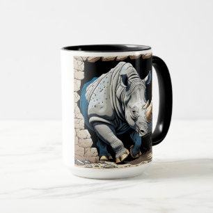 Mug Rhino traversant un mur