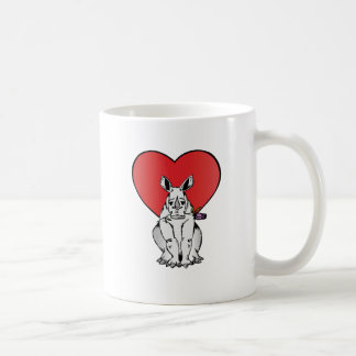 Mug Rhinocéros avec le coeur de Saint-Valentin