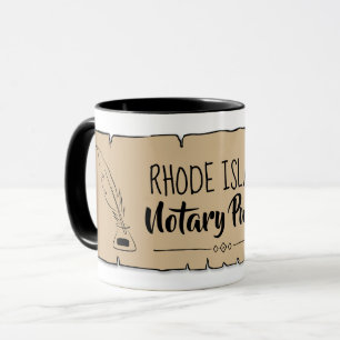 Mug Rhode Island Notaire Public Soll Feather Quill