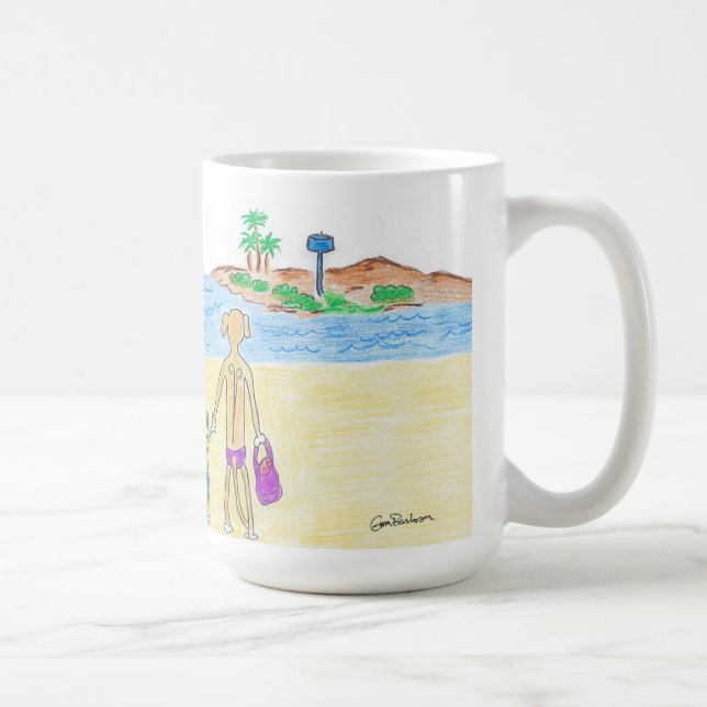 Mug Rhodesian Ridgebacks vont à la plage (Droite)