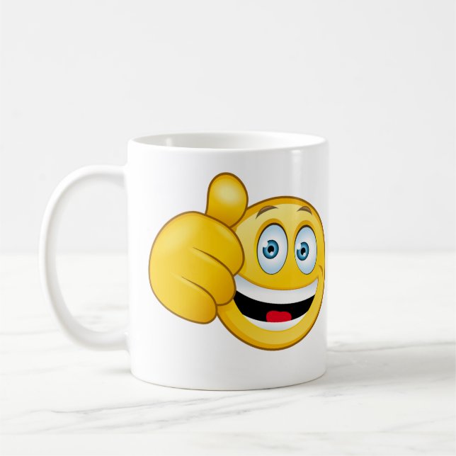 Mug rires smilie avec pouce haut (Gauche)