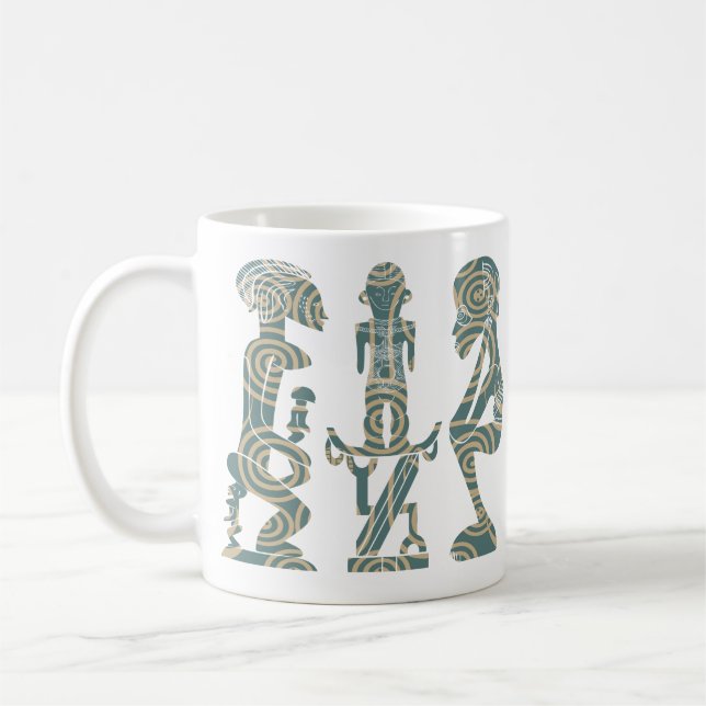 Mug rituel de guerrier tribal d'Afrique Abstraite (Gauche)