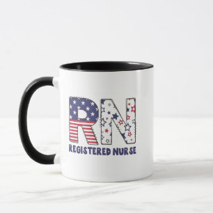 Mug RN Infirmière inscrite 4 juillet subtile Américain